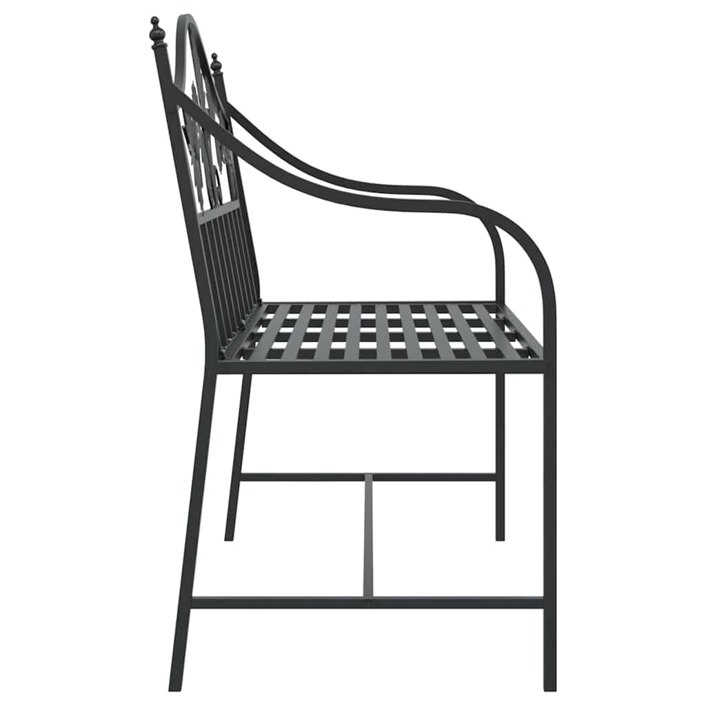 Gartenbank Schwarz 104 x 54 x 93cm Stahl