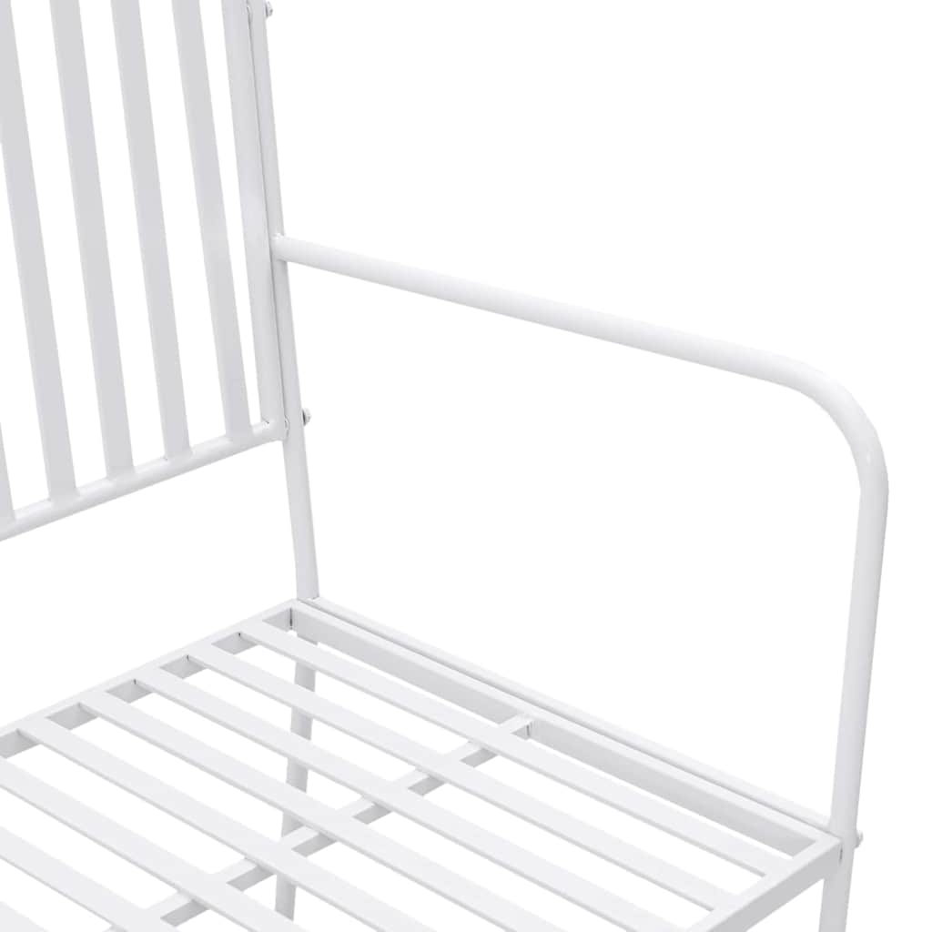 Gartenbank Weiß 104 x 54 x 93cm Stahl