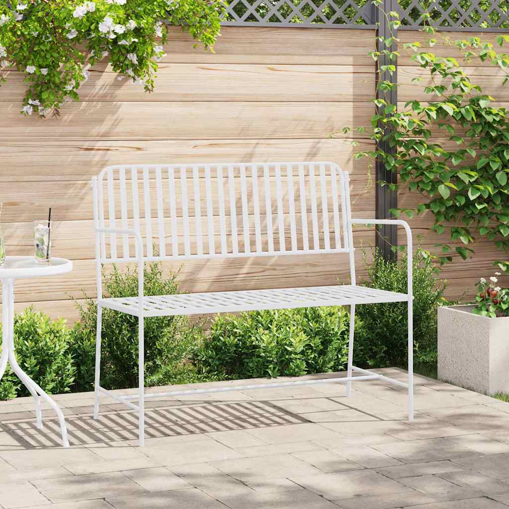 Gartenbank Weiß 104 x 54 x 93cm Stahl