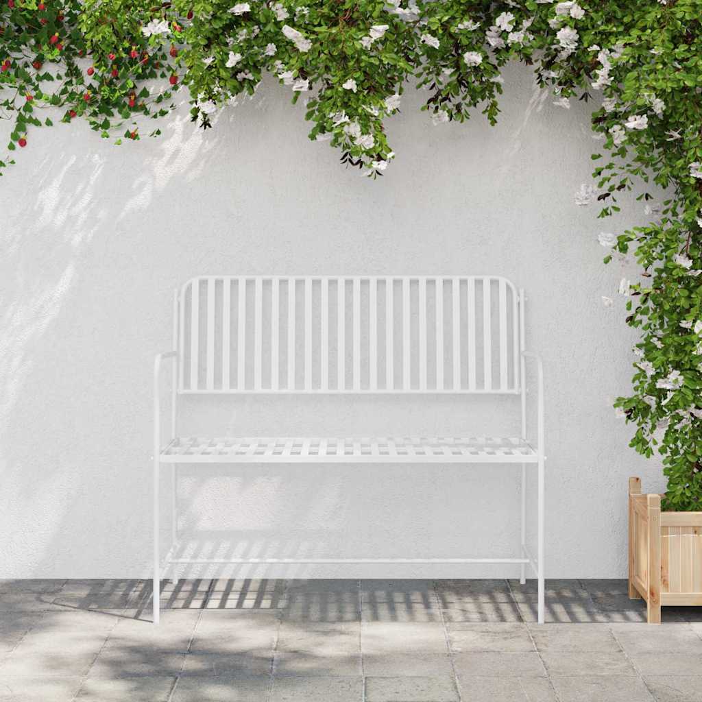 Gartenbank Weiß 104 x 54 x 93cm Stahl