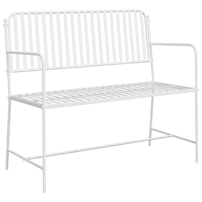Gartenbank Weiß 104 x 54 x 93cm Stahl