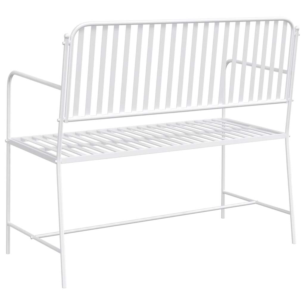 Gartenbank Weiß 104 x 54 x 93cm Stahl