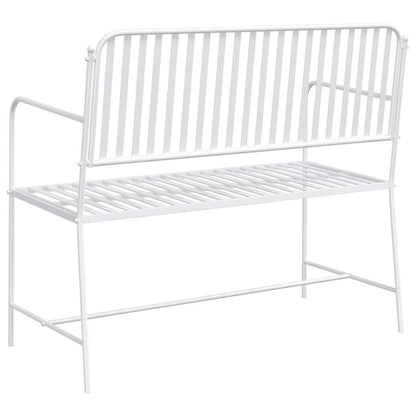 Gartenbank Weiß 104 x 54 x 93cm Stahl