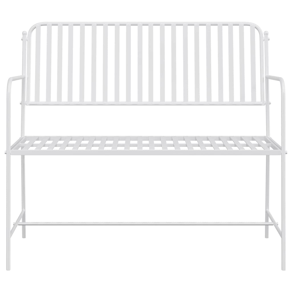 Gartenbank Weiß 104 x 54 x 93cm Stahl