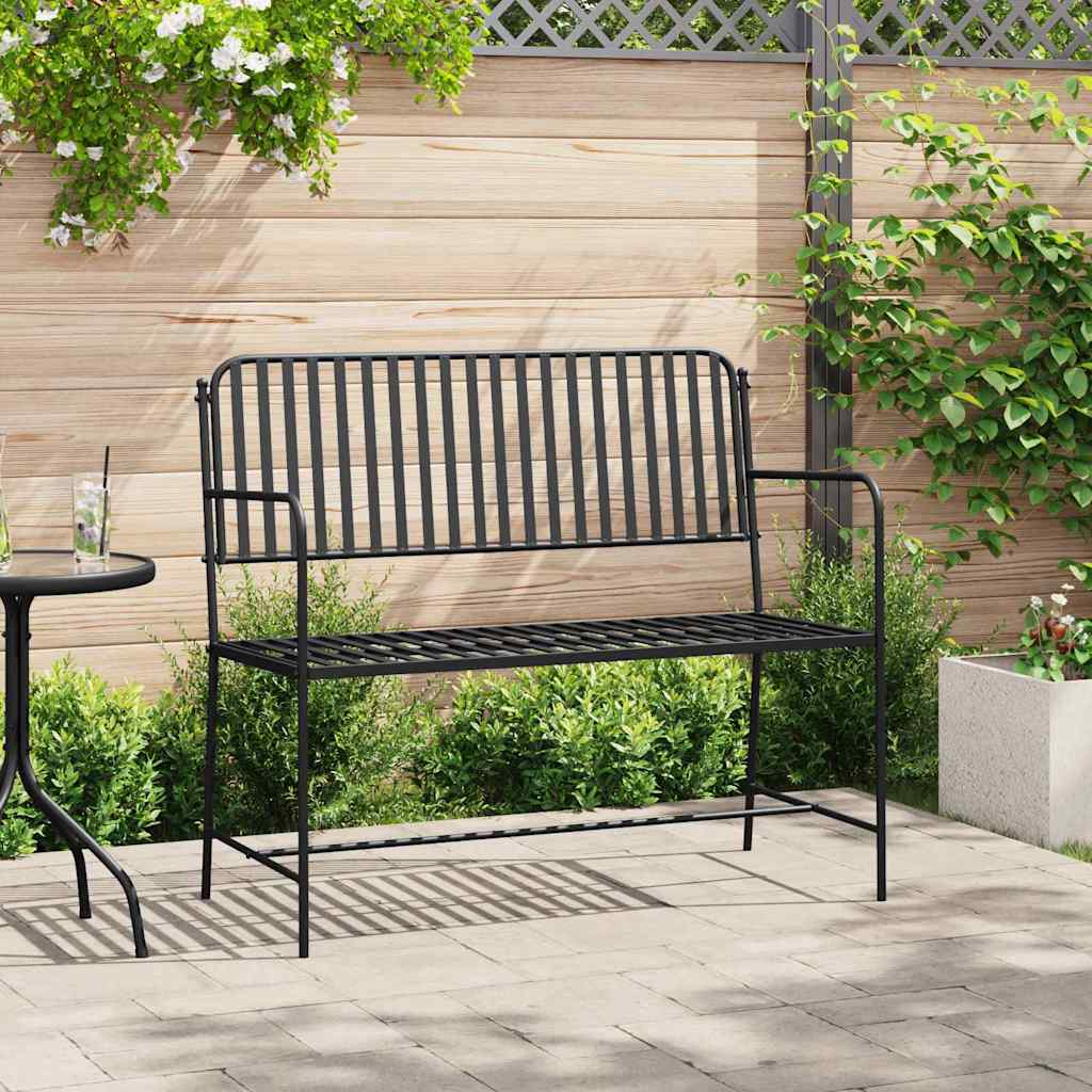 Gartenbank Schwarz 104 x 54 x 93cm Stahl