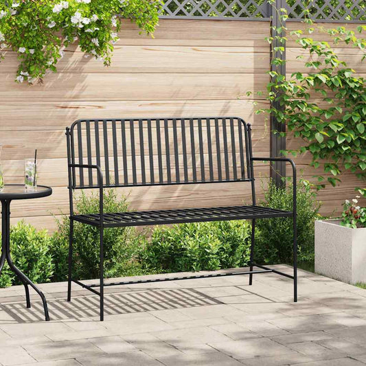 Gartenbank Schwarz 104 x 54 x 93cm Stahl