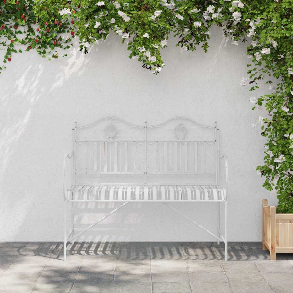 Gartenbank Weiß 104 x 54 x 93cm Stahl