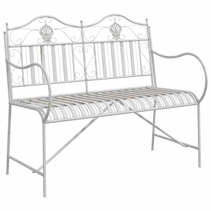 Gartenbank Weiß 104 x 54 x 93cm Stahl