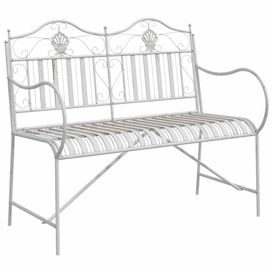 Gartenbank Weiß 104 x 54 x 93cm Stahl