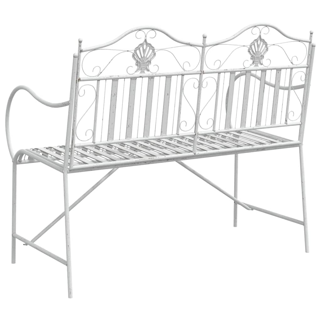 Gartenbank Weiß 104 x 54 x 93cm Stahl