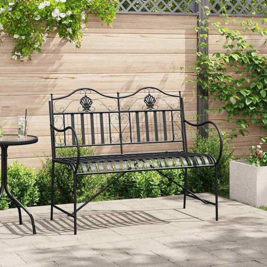 Gartenbank Schwarz 104 x 54 x 93cm Stahl