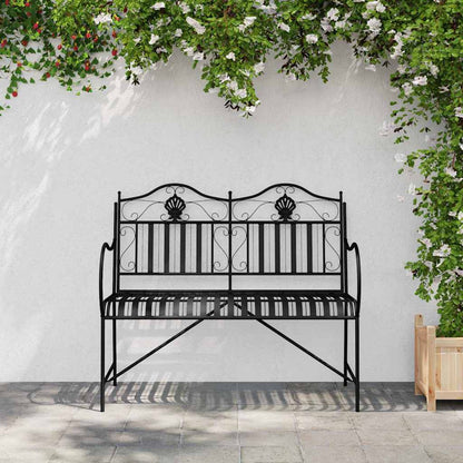 Gartenbank Schwarz 104 x 54 x 93cm Stahl