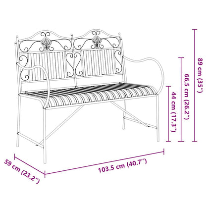 Gartenbank Schwarz 104 x 54 x 93cm Stahl
