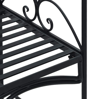 Gartenbank mit Kissen Schwarz 104 x 54 x 93cm Stahl