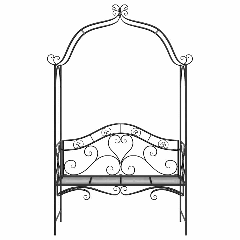 Gartenbank mit Kissen Schwarz 104 x 54 x 93cm Stahl