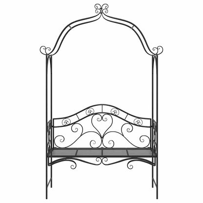 Gartenbank mit Kissen Schwarz 104 x 54 x 93cm Stahl