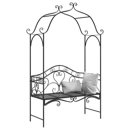 Gartenbank mit Kissen Schwarz 104 x 54 x 93cm Stahl