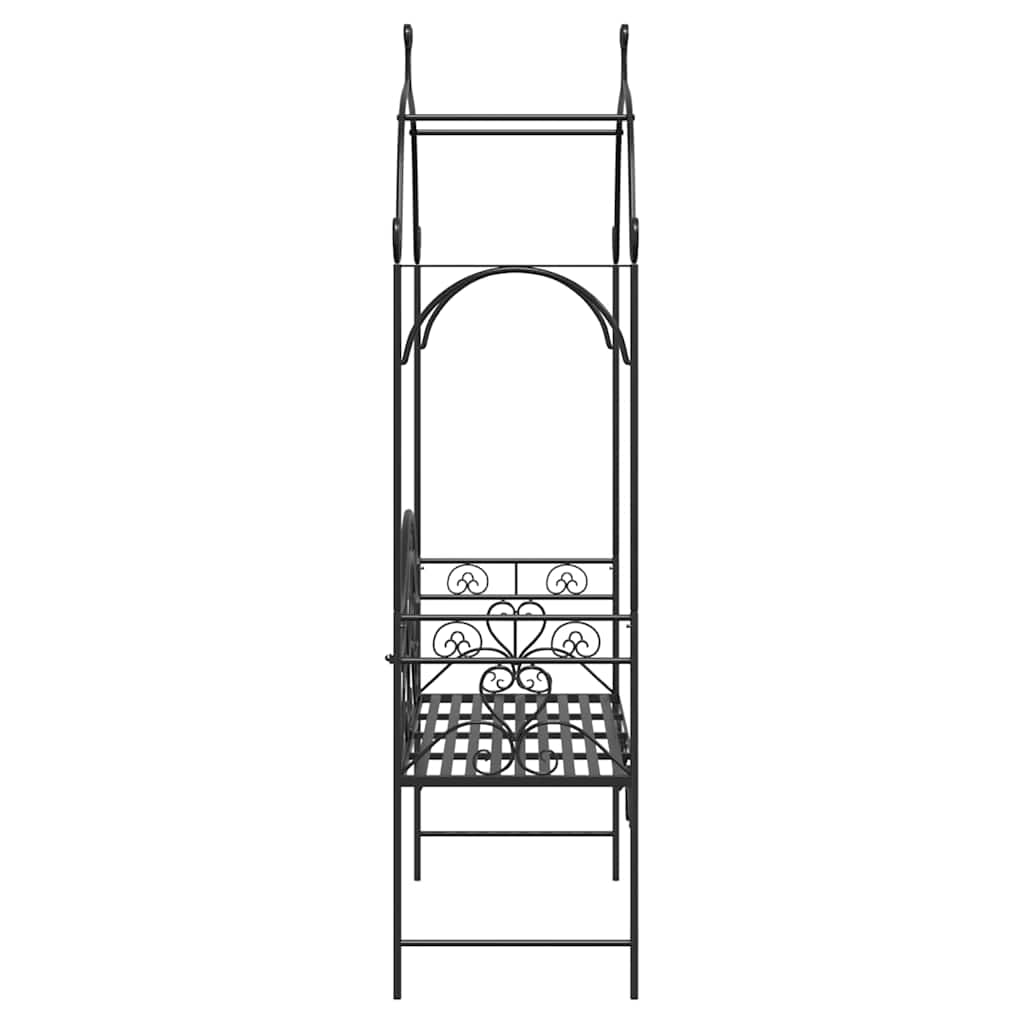 Gartenbank mit Kissen Schwarz 104 x 54 x 93cm Stahl