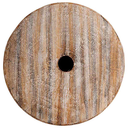 Sonnenschirmständer gewaschenes Weiß Ø34 x 40 cm Massivholz