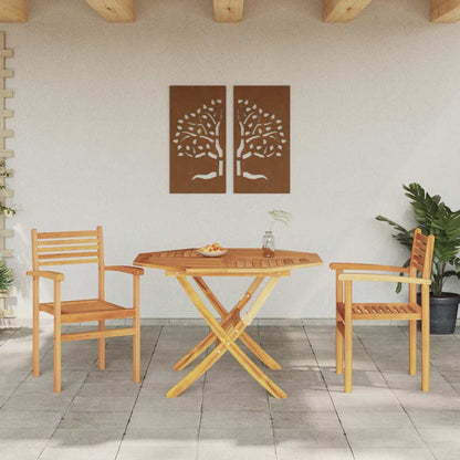 Garten Stapelstühle 2 pcs Braun 55.5 x 55.5 x 90 cm