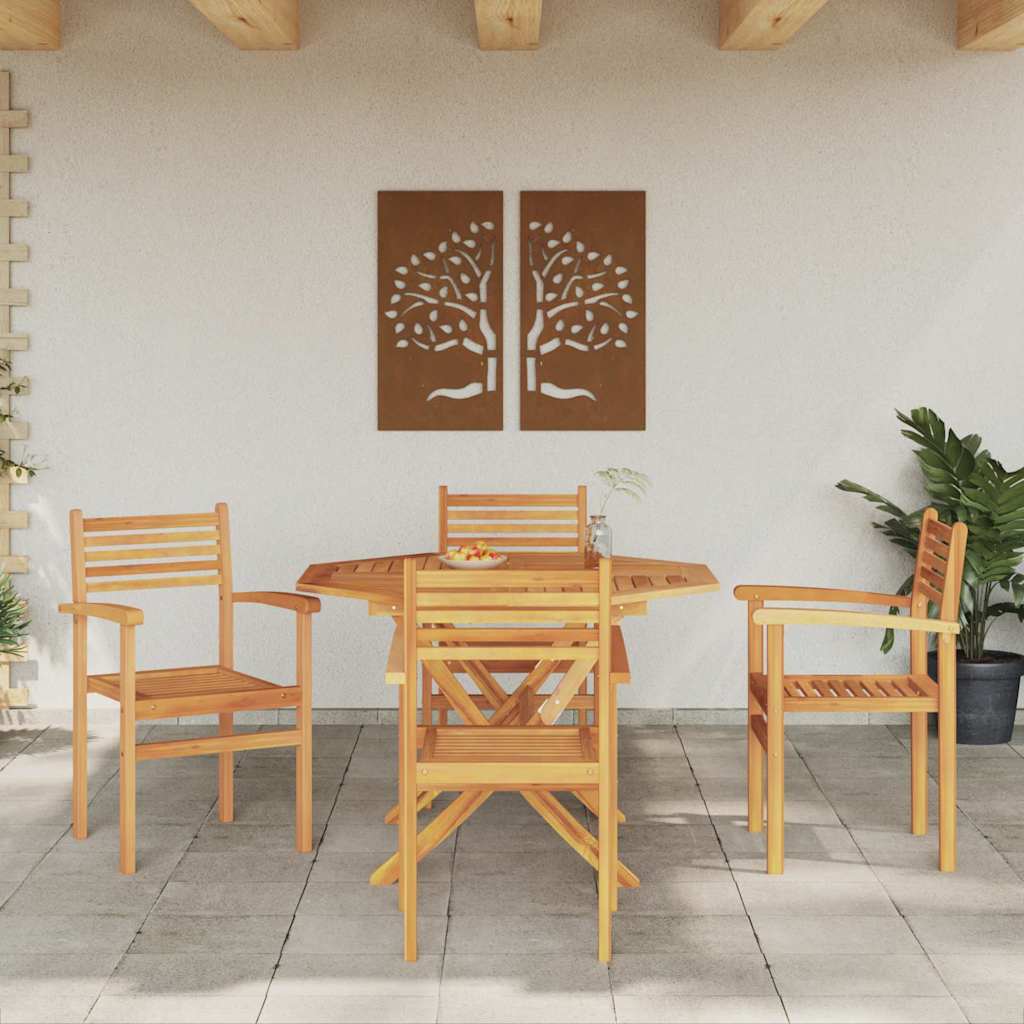 Garten Stapelstühle 4 pcs Braun 55.5 x 55.5 x 90 cm