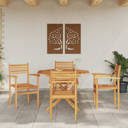 Garten Stapelstühle 4 pcs Braun 55.5 x 55.5 x 90 cm