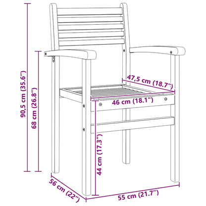 Garten Stapelstühle 4 pcs Braun 55.5 x 55.5 x 90 cm