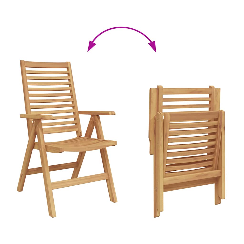 Gartenstühle Falten Braun 52 x 64,5 x 108 cm Massivholz Akazie