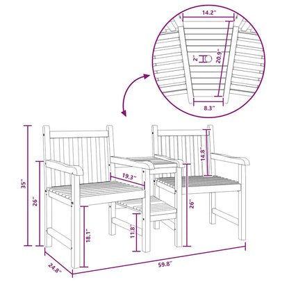Outdoor-Stühle Braun 152 x 63 x 89 cm Teak-Massivholz