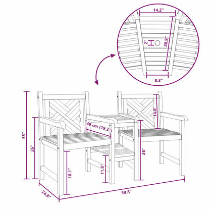 Outdoor-Stühle Braun 152 x 63 x 89 cm Teak-Massivholz