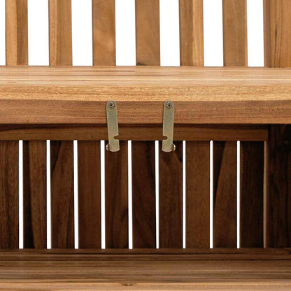 Gartenaufbewahrungsbank Braun 114 x 60 x 90 cm Teak-Massivholz
