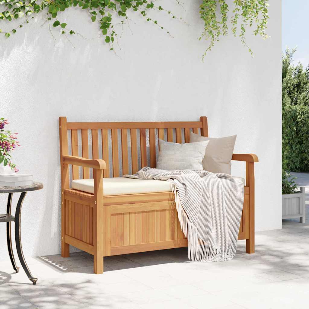 Gartenaufbewahrungsbank Braun 114 x 60 x 90 cm Teak-Massivholz