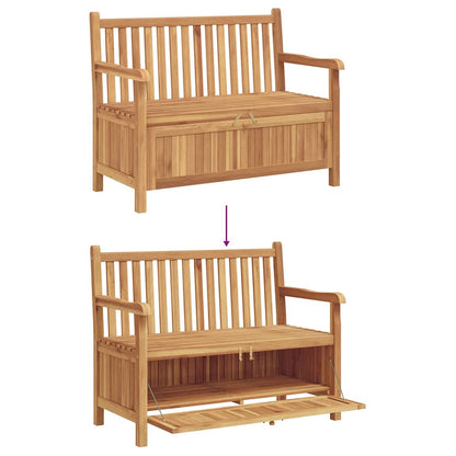 Gartenaufbewahrungsbank Braun 114 x 60 x 90 cm Teak-Massivholz