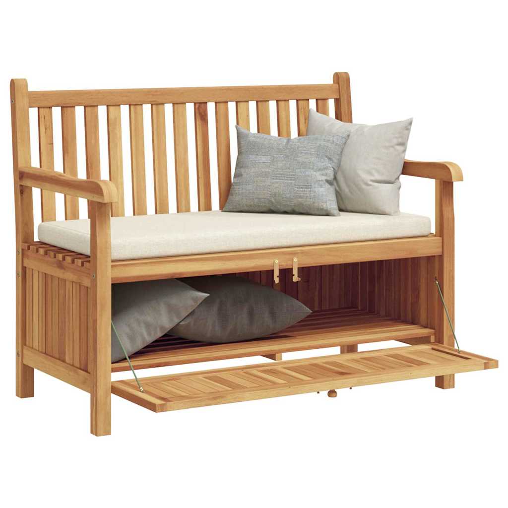 Gartenaufbewahrungsbank Braun 114 x 60 x 90 cm Teak-Massivholz