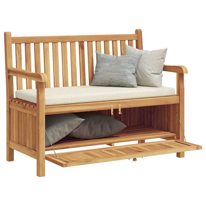 Gartenaufbewahrungsbank Braun 114 x 60 x 90 cm Teak-Massivholz