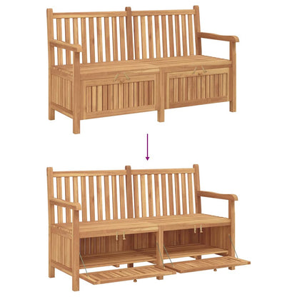 Gartenaufbewahrungsbank Braun 150 x 60 x 90 cm Teak-Massivholz