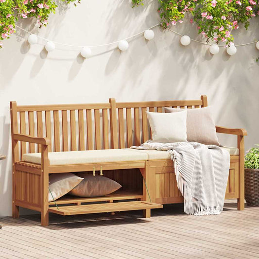 Gartenaufbewahrungsbank Braun 180 x 60 x 90 cm Teak-Massivholz