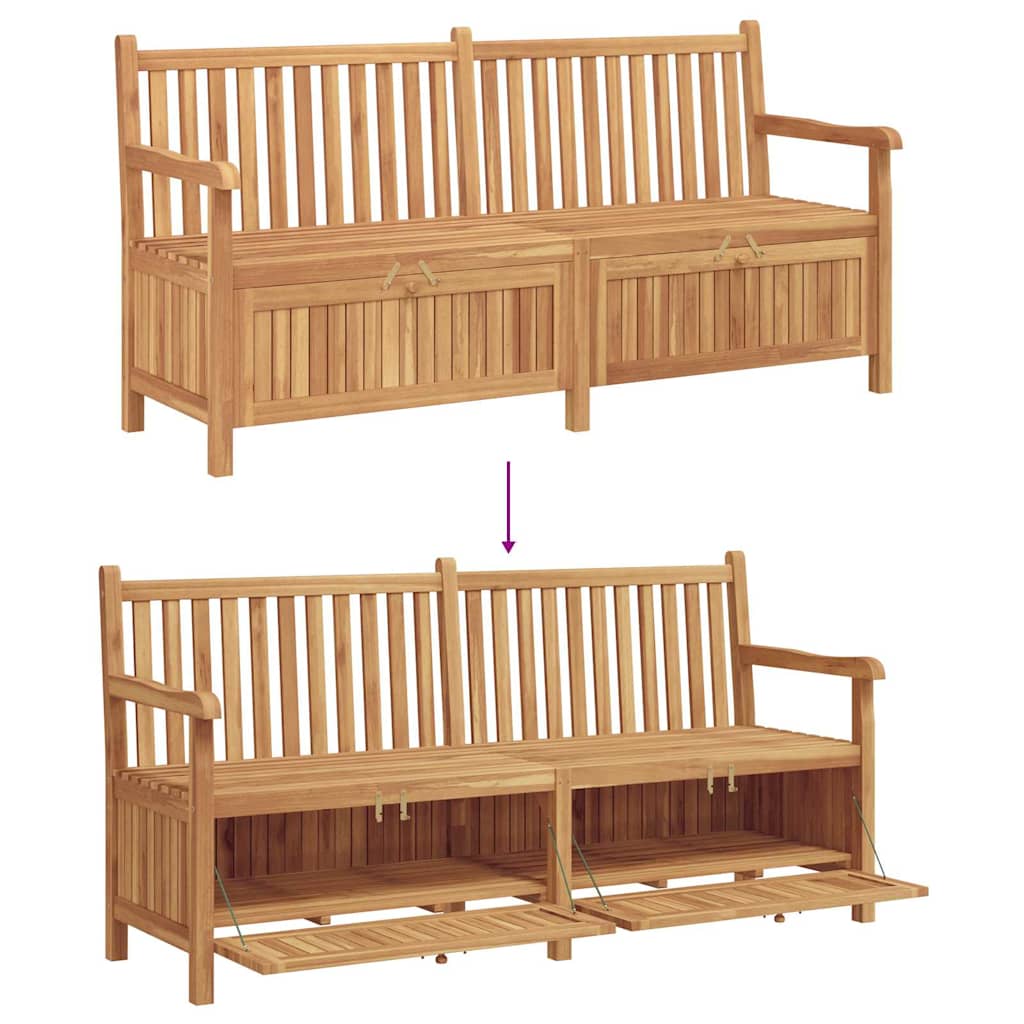 Gartenaufbewahrungsbank Braun 180 x 60 x 90 cm Teak-Massivholz