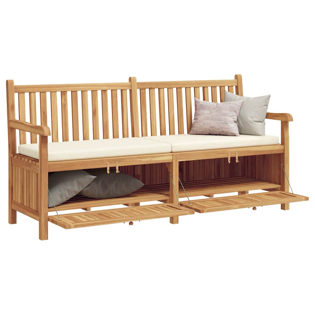 Gartenaufbewahrungsbank Braun 180 x 60 x 90 cm Teak-Massivholz