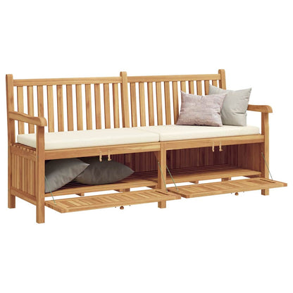 Gartenaufbewahrungsbank Braun 180 x 60 x 90 cm Teak-Massivholz