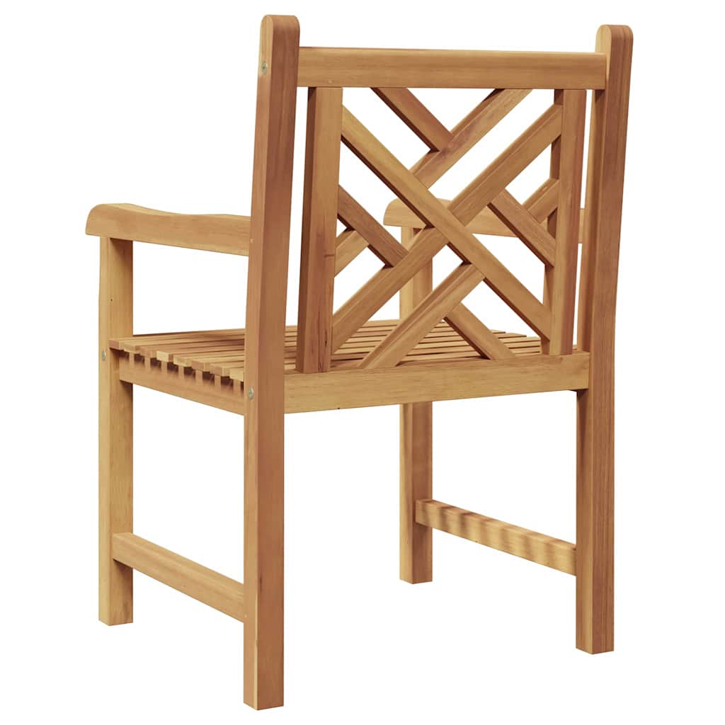 Gartenstühle 2 pcs Braun 58 x 60 x 90 cm Teak-Massivholz