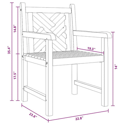 Gartenstühle 2 pcs Braun 58 x 60 x 90 cm Teak-Massivholz