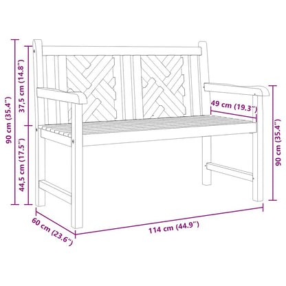 Gartenbank Braun 114 x 60 x 90 cm Teak-Massivholz