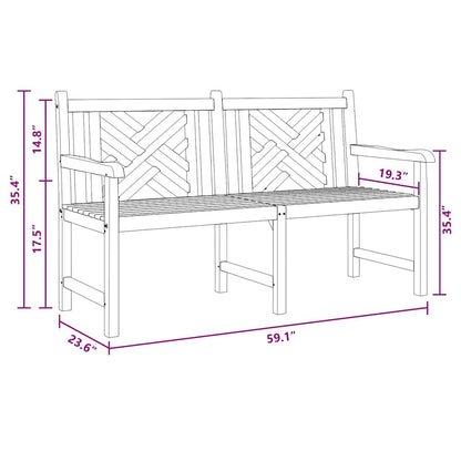 Gartenbank Braun 150 x 60 x 90 cm Teak-Massivholz