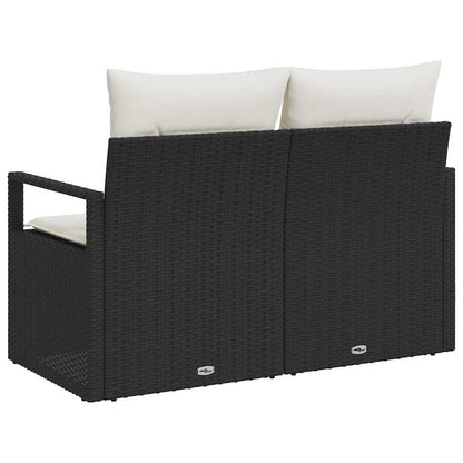Gartensofa mit Kissen Schwarz 120 x 62 x 69cm Poly-Rattan