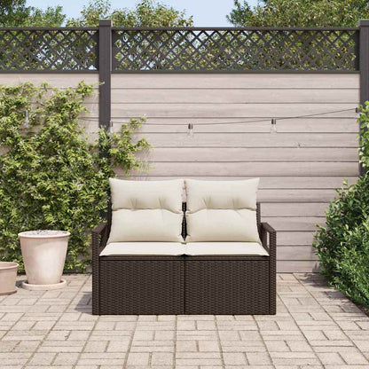 Gartensofa mit Kissen Braun 120 x 62 x 69cm Poly-Rattan