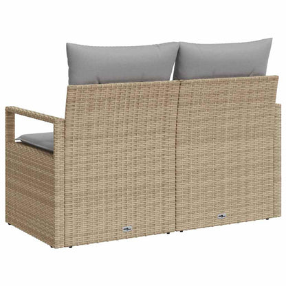 Gartensofa mit Kissen Beige 120 x 62 x 69cm Poly-Rattan