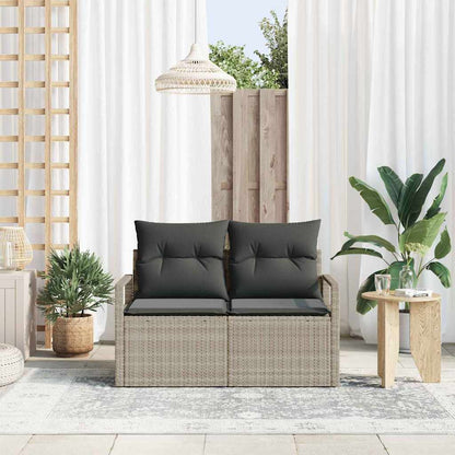 Gartensofa mit Kissen Grau 120 x 62 x 69cm Poly-Rattan