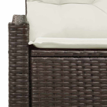 Gartensofa mit Kissen Braun 123 x 62 x 69cm Poly-Rattan