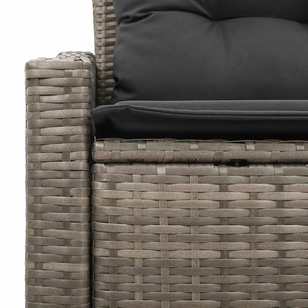 Gartensofa mit Kissen Grau 123 x 62 x 69cm Poly-Rattan